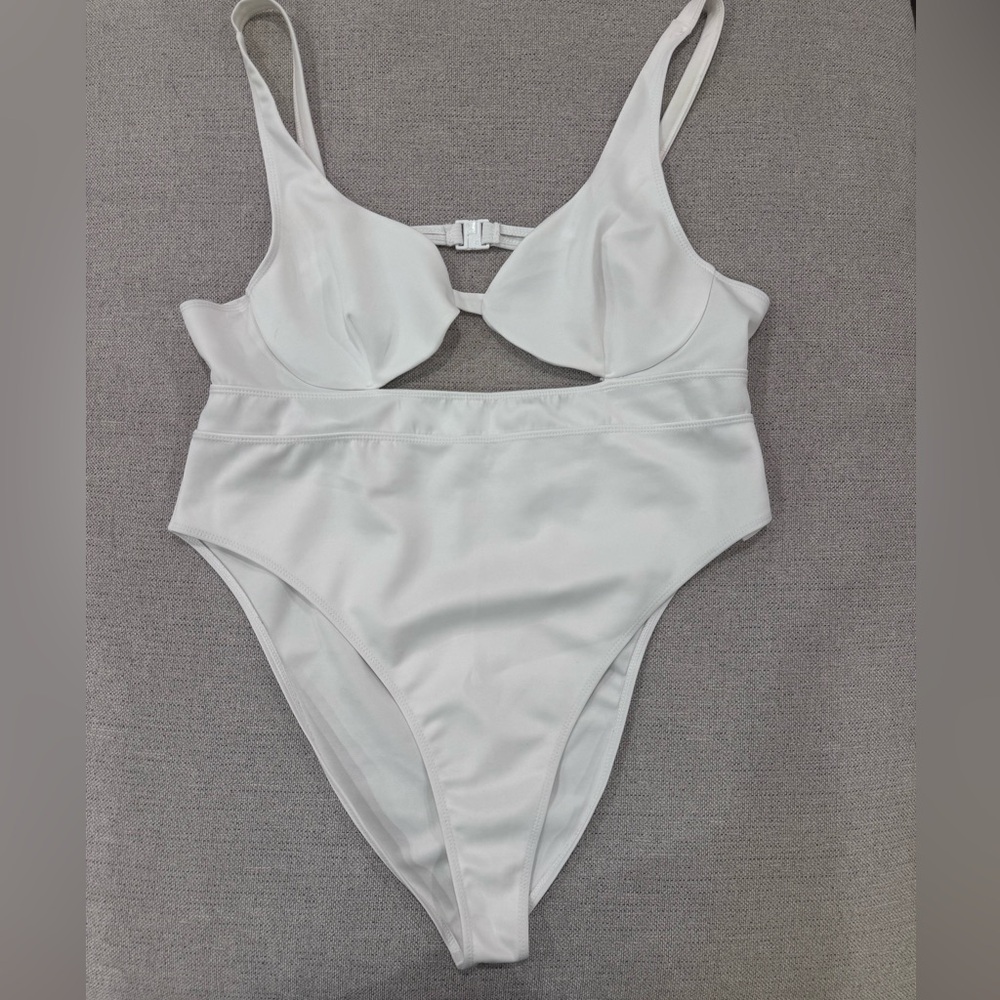 White One-Piece High-Cut Bodysuit